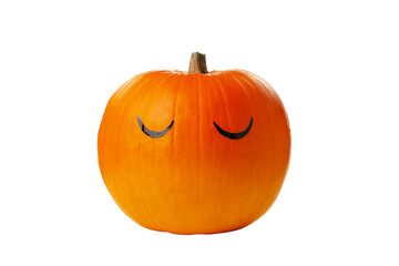 PNG, Pumpkin with eyelashes, isolated on white background