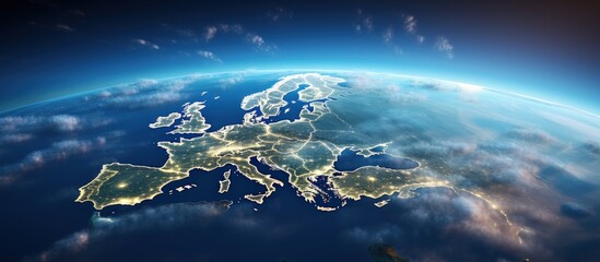Europe on Earth image from Artificial Intelligence - obrazy, fototapety, plakaty