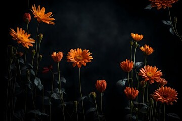 flowers on a dark background 