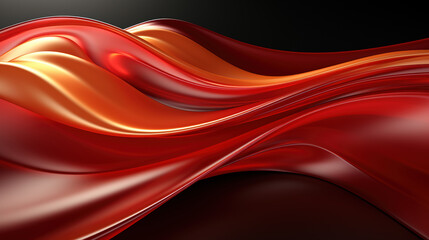 Abstract of Deep Red Metallic Liquid Paint Wavy Pattern Background