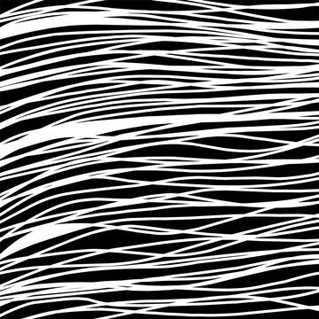 Black and white stripes background, abstract zebra skin pattern print vector design.