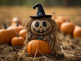 Several kind smiling pumpkins for Halloween