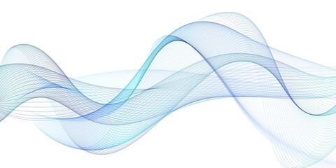 Smooth wavy blue lines in the form of abstract waves