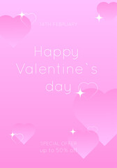 Happy Valentine's Day square greeting cards. Trendy gradients, blurred shapes, typography, y2k.m