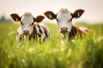 a pair of cute cows