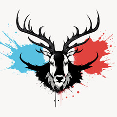 Radiant Majesty: Colorful Elk Illustration