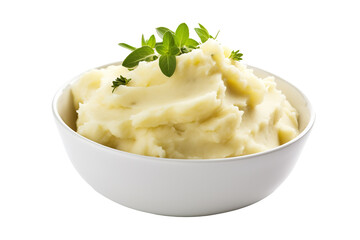 Mashed potatoes with white background for easy cutout PNG