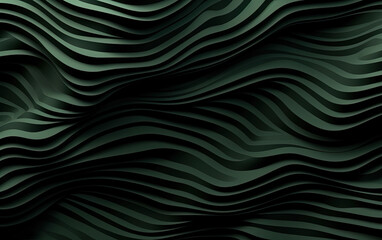 Virtual Black and Green Waves Dark Mode Texture Background