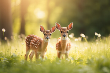 a pair of cute deer