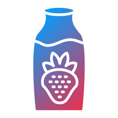 Vector Design Strawberry Milk Icon Style