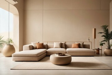 Fototapeta na wymiar Modern Living Room Interior With Comfortable Sofa