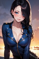Anime - Portrait d'une séduisante femme pilote