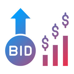 Vector Design Bid Increment Icon Style