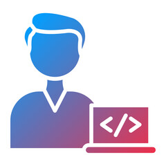 Vector Design Coder Man Icon Style