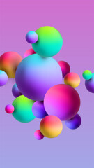 Abstract modern wallpaper smartphone background with 3d bubbles