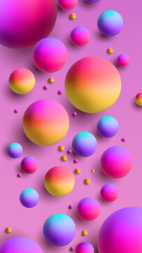 Abstract modern wallpaper smartphone background with 3d bubbles