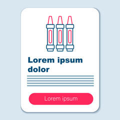 Line Wax crayons for drawing icon isolated on grey background. Colorful outline concept. Vector