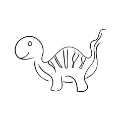 Hand drawn lline art vector of dinosaur. Picasso style line art . Jurrassic art.