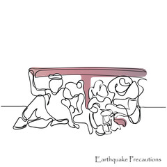 Hand drawn line art vector of earthquake disaster. Home demolished. Natural disasters vector art.