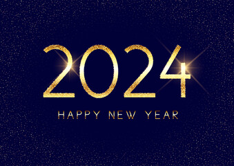 Happy New Year background with a glittery gold design