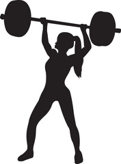 Weight lifting girl silhouette vector