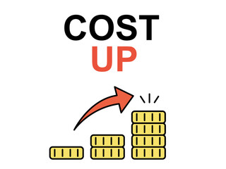 コスト増　コストアップのイラスト