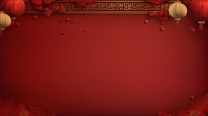 realistic image of banner background for chinese new year, include chinese lantern and roll papper