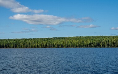 Beautiful forest lake in Karelia