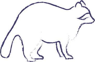 Raccoon hand drawn vector illustration