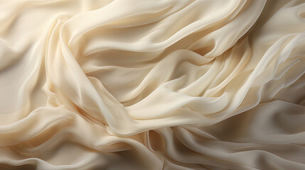 Abstract Art of White Silky Fabric Textile Transparent Wavy Background