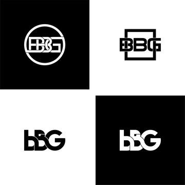 bbg typography letter monogram logo design set