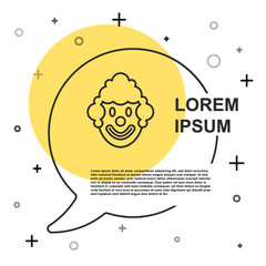Black line Clown head icon isolated on white background. Random dynamic shapes. Vector