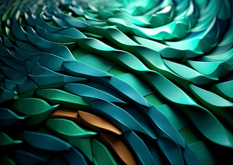  Abstract green 3D background with scale texture