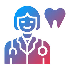 Female Dentist Icon Style