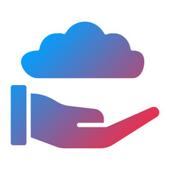 Cloud in Hands Icon Style
