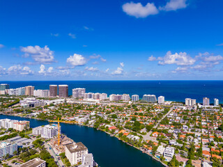 Miami Beach neighborhoods Bay Harbor Surfside - obrazy, fototapety, plakaty