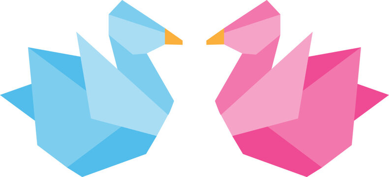 Origami bird vector image or clip art