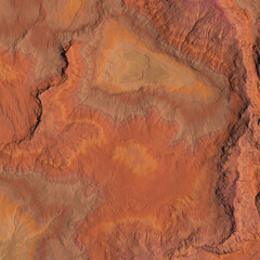 Beautiful mars landscape from top view. 3D illustration. © xyman