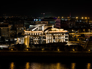 Fototapeta na wymiar The National Theatre of Hungary at night in Budapest