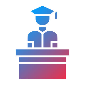 graduate podium gradient icon clip art preview