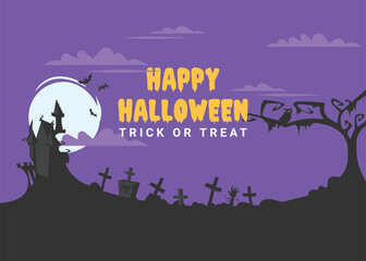 Happy Halloween Banner. Trick or Treat Banner. Happy Halloween Trick or Treat Banner vector