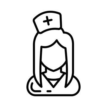 black outline nurse portrait clip art preview