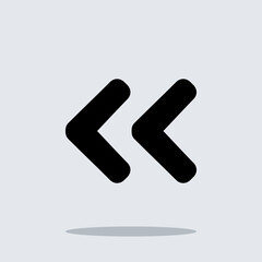 Left arrow icon vector. Prev icon sign symbol vector. Left arrow vector icon illustration isolated on gray background