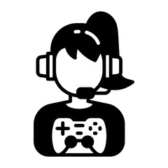 Gamer icon in vector. Illustration
