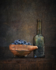 Still life with blueberries
