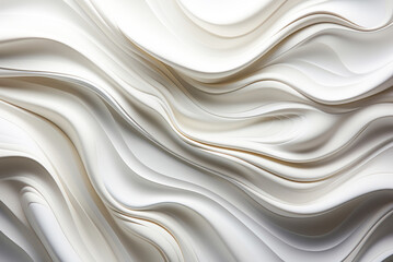 Abstract three-dimensional white background in the form of waves