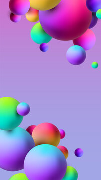 Abstract modern wallpaper smartphone background with 3d bubbles