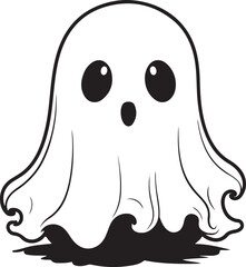 Childish spooky boo character for kids  cute funny happy ghost scary Magic spirit Isolated flat cartoon vector illustrations 