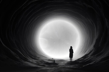 Surreal Journey Through the Vantablack Portal