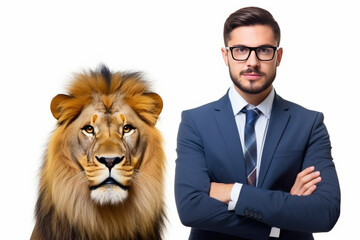 Executive Elegance: Lion-Eyed Businessman